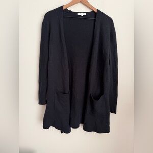 Madewell black Alpaca Wool blend open front duster cardigan pockets S